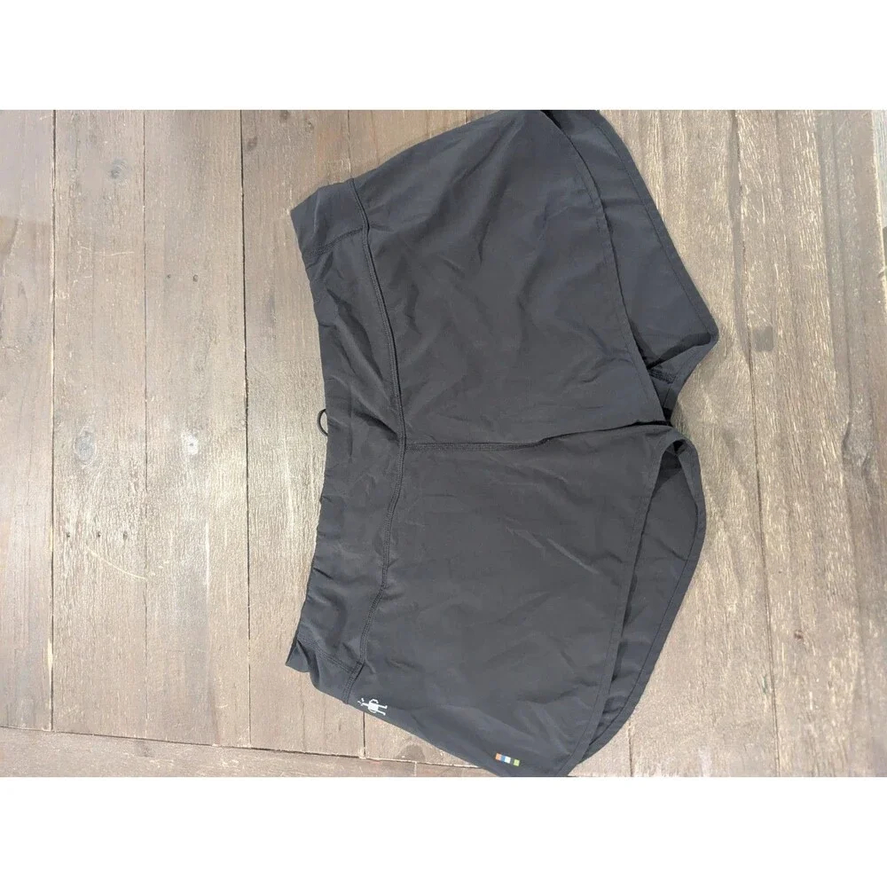 Smartwool Women's Sports Lined Shorts Black Merino Wool Blend‎ Sz Large Pocket